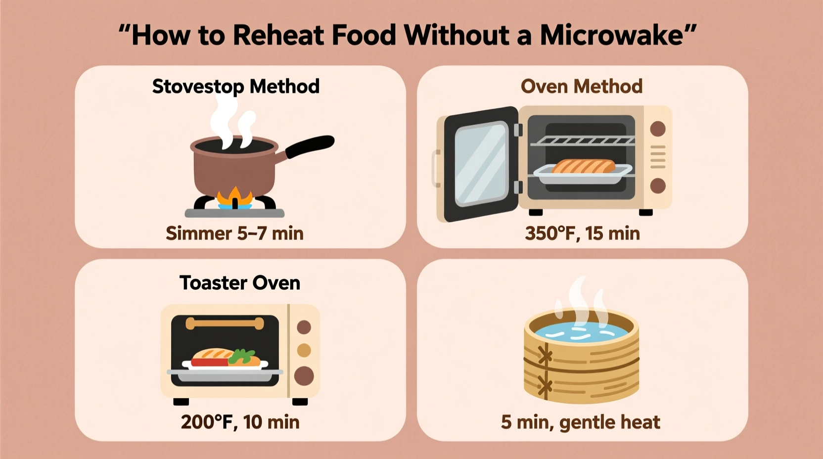 how to reheat food without a microwave