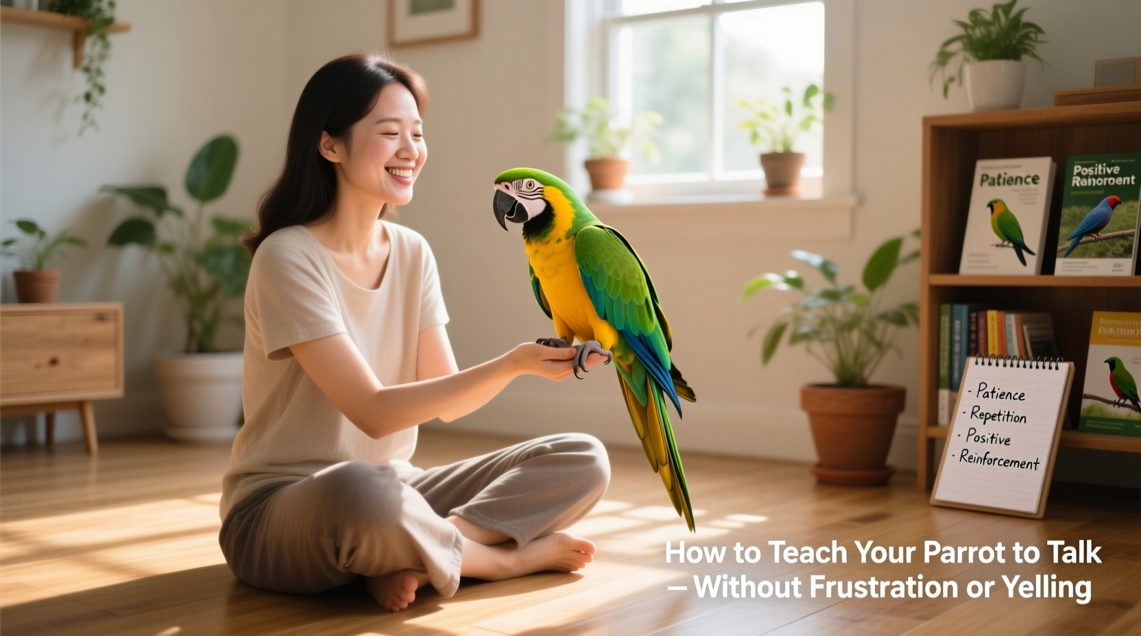 how to teach your parrot to talk without frustration or yelling