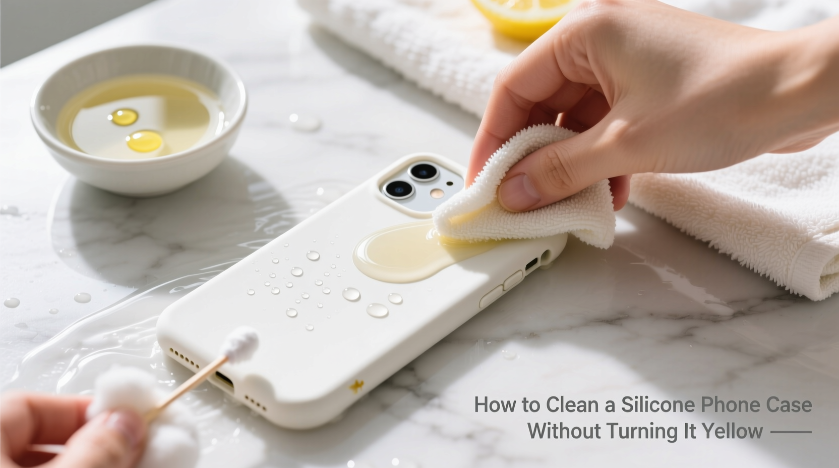 how to clean a silicone phone case without turning it yellow
