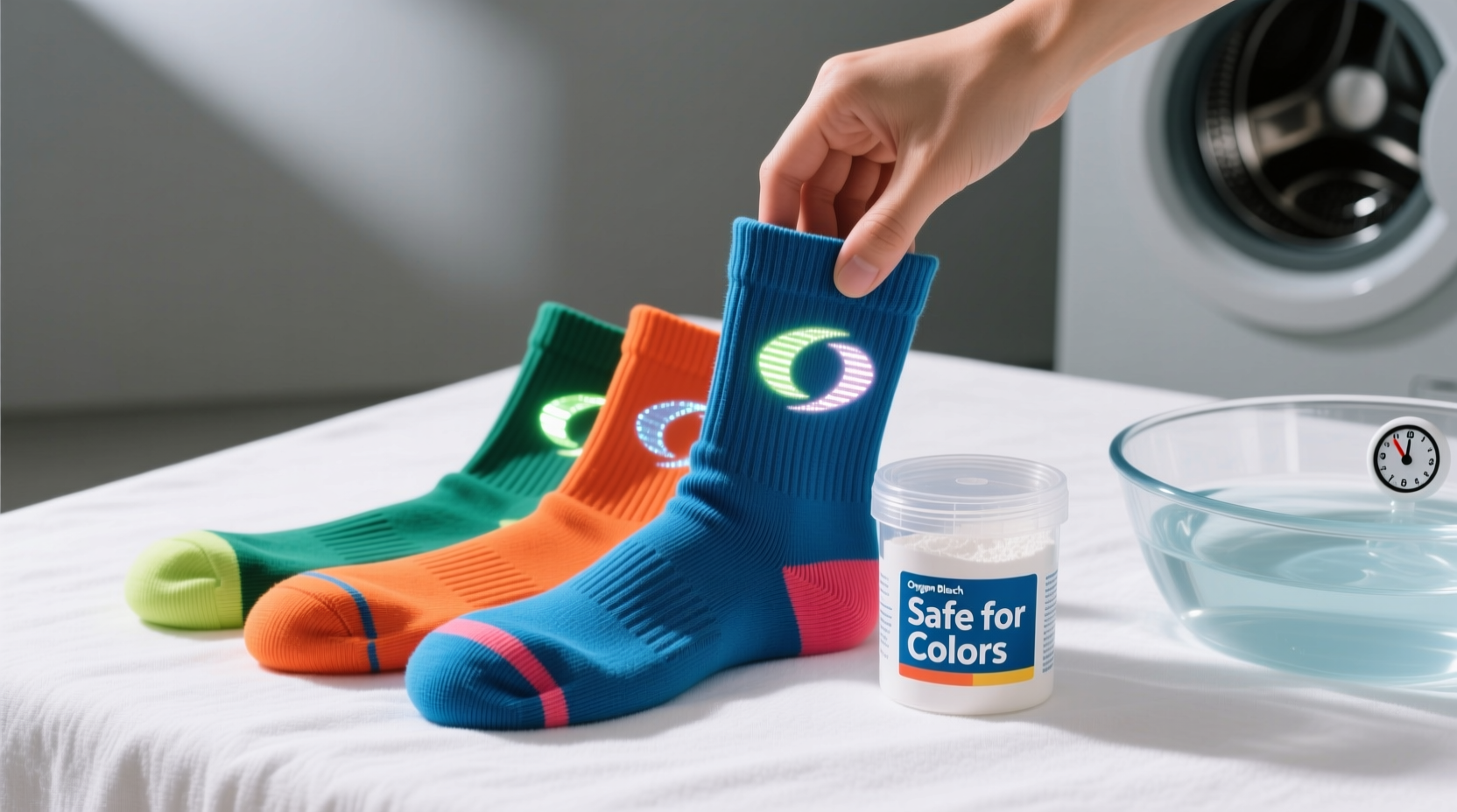 oxygen bleach reflective athletic socks