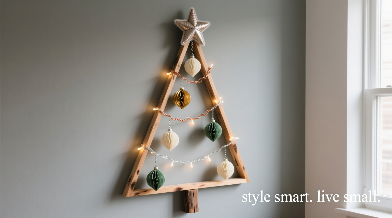 how to style a christmas tree in a studio apartment with zero floor space