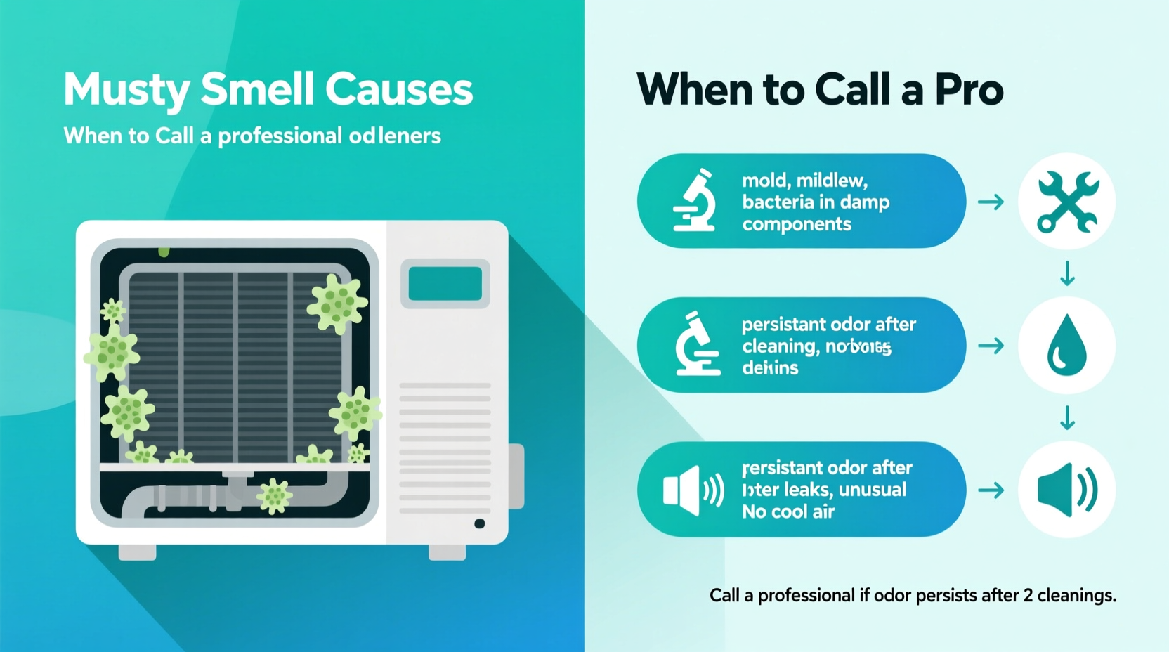 why does my ac smell musty and when to call a professional