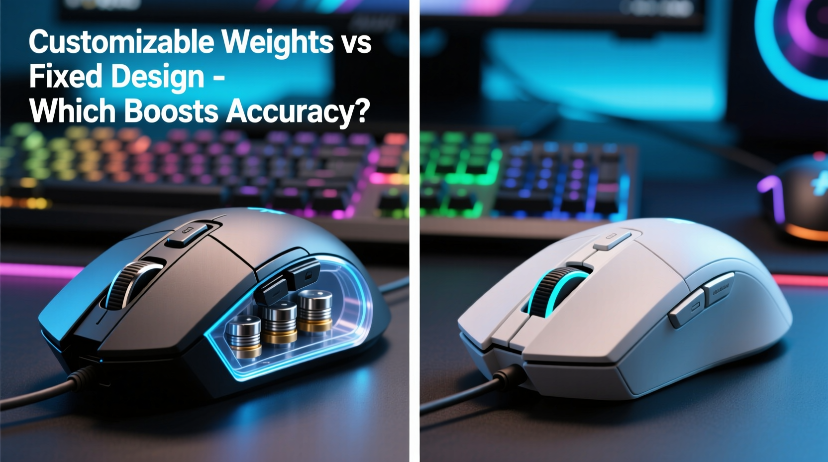 gaming mouse with customizable weights vs fixed design which improves accuracy more