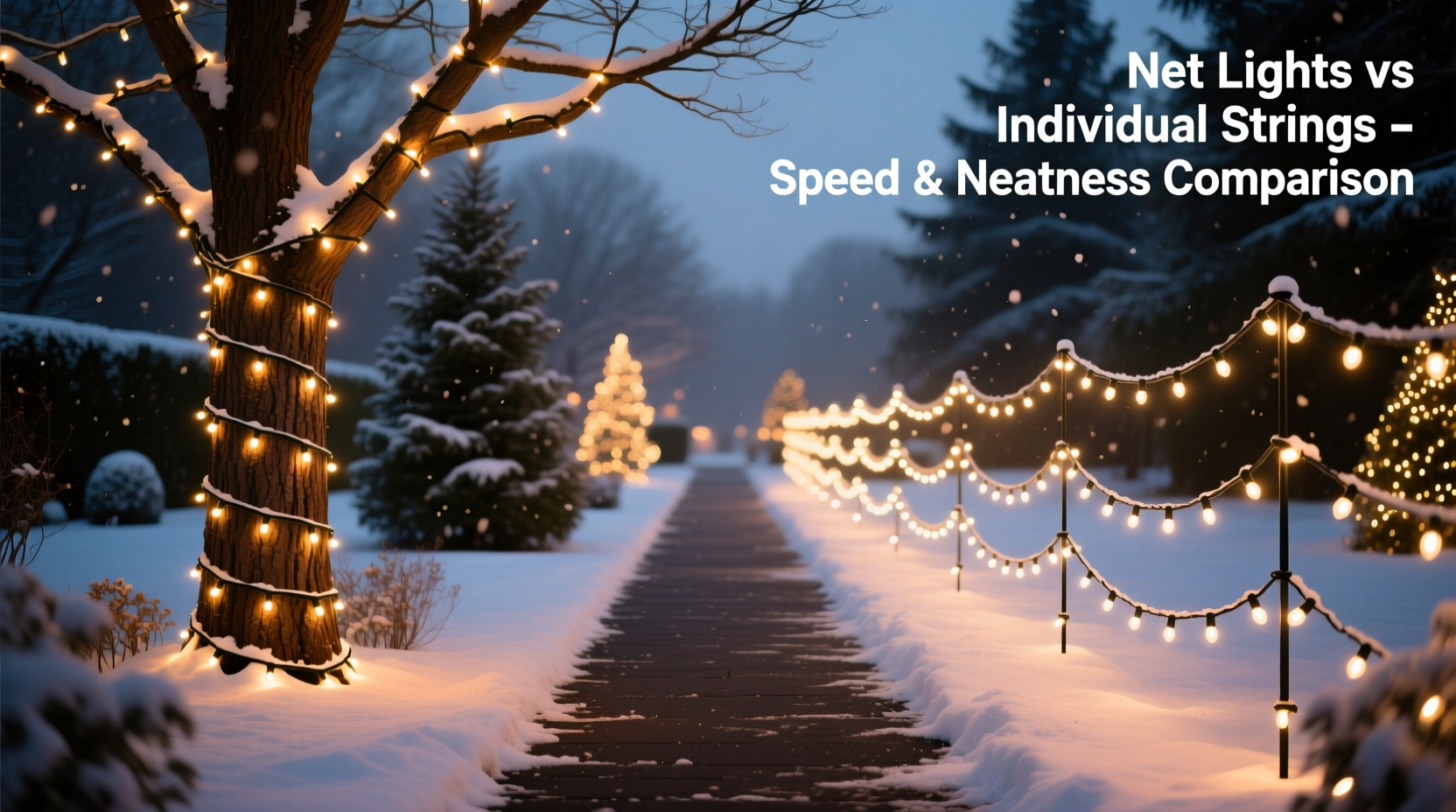 net lights vs individual string placement which covers faster and neater