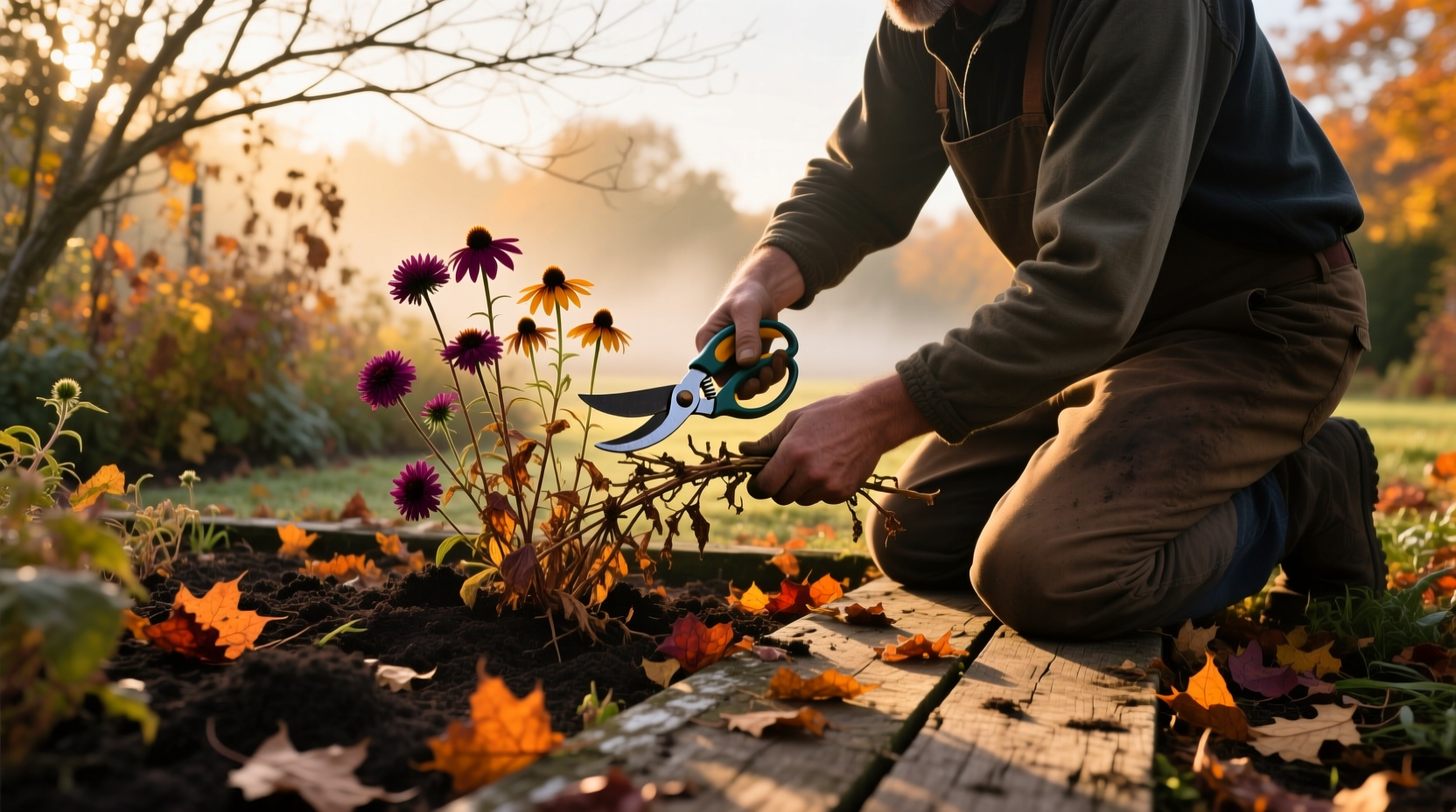 cut back perennials october