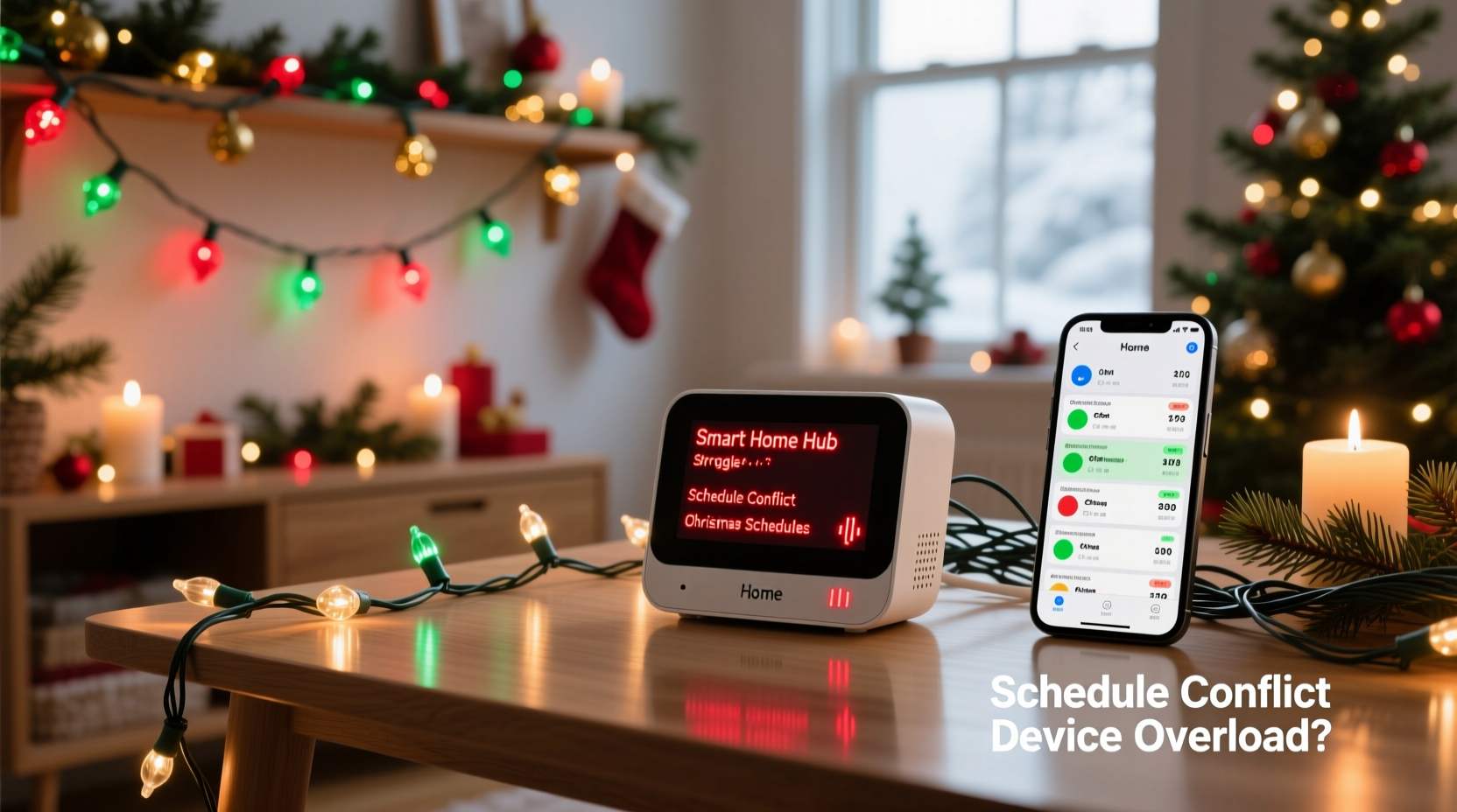 why does my smart home hub struggle with multiple christmas light schedules