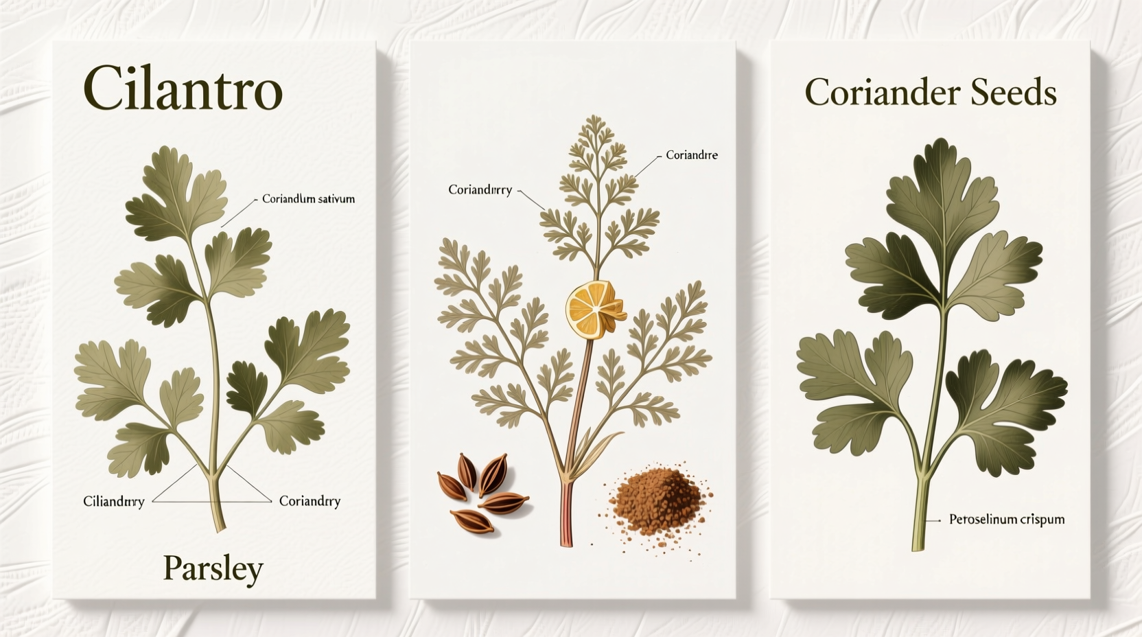 differences between cilantro coriander and parsley