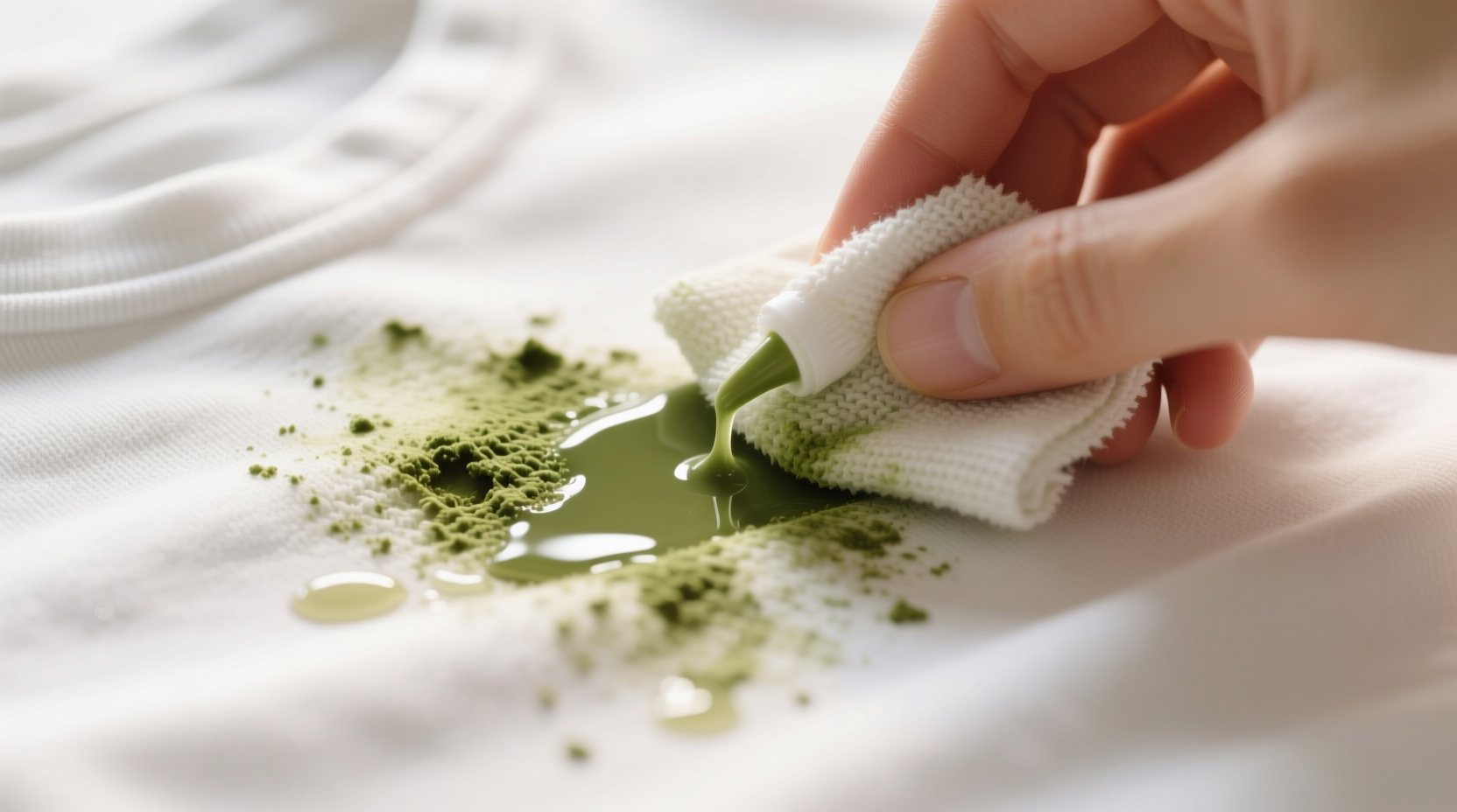 how to remove dried matcha stains from cotton tees