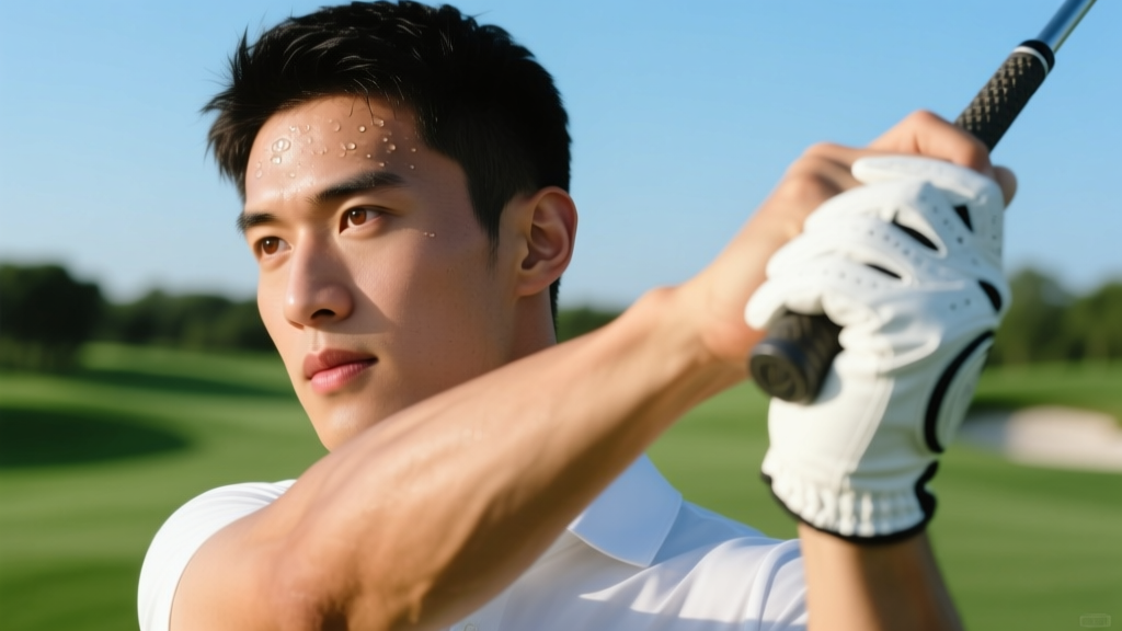 Close up of a golfer