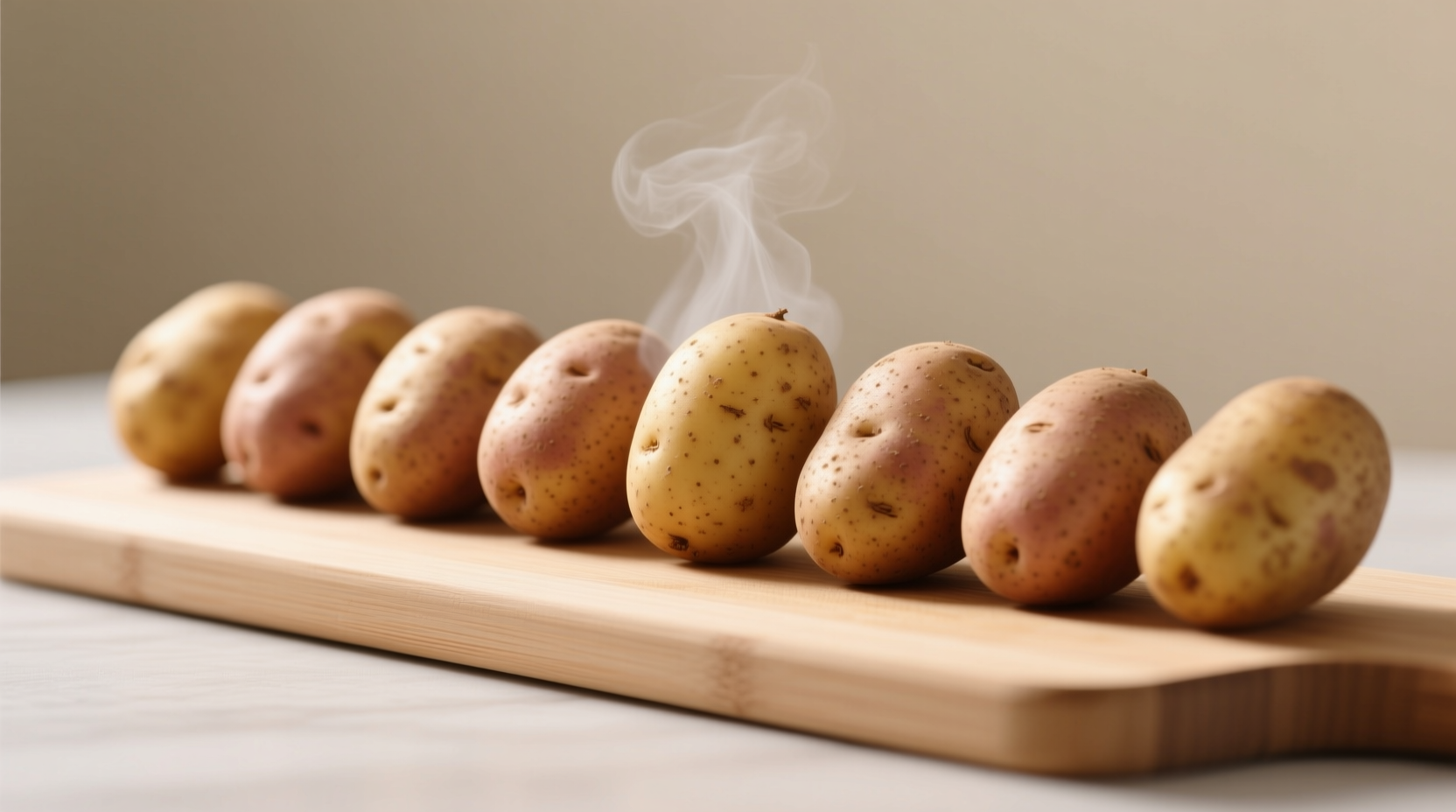 Meal prep context uniform-sized russet potatoes demonstrating size consistency principle air fryer timing accuracy