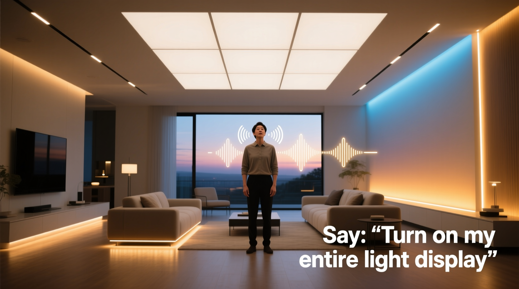 how to use voice commands to turn on your entire light display