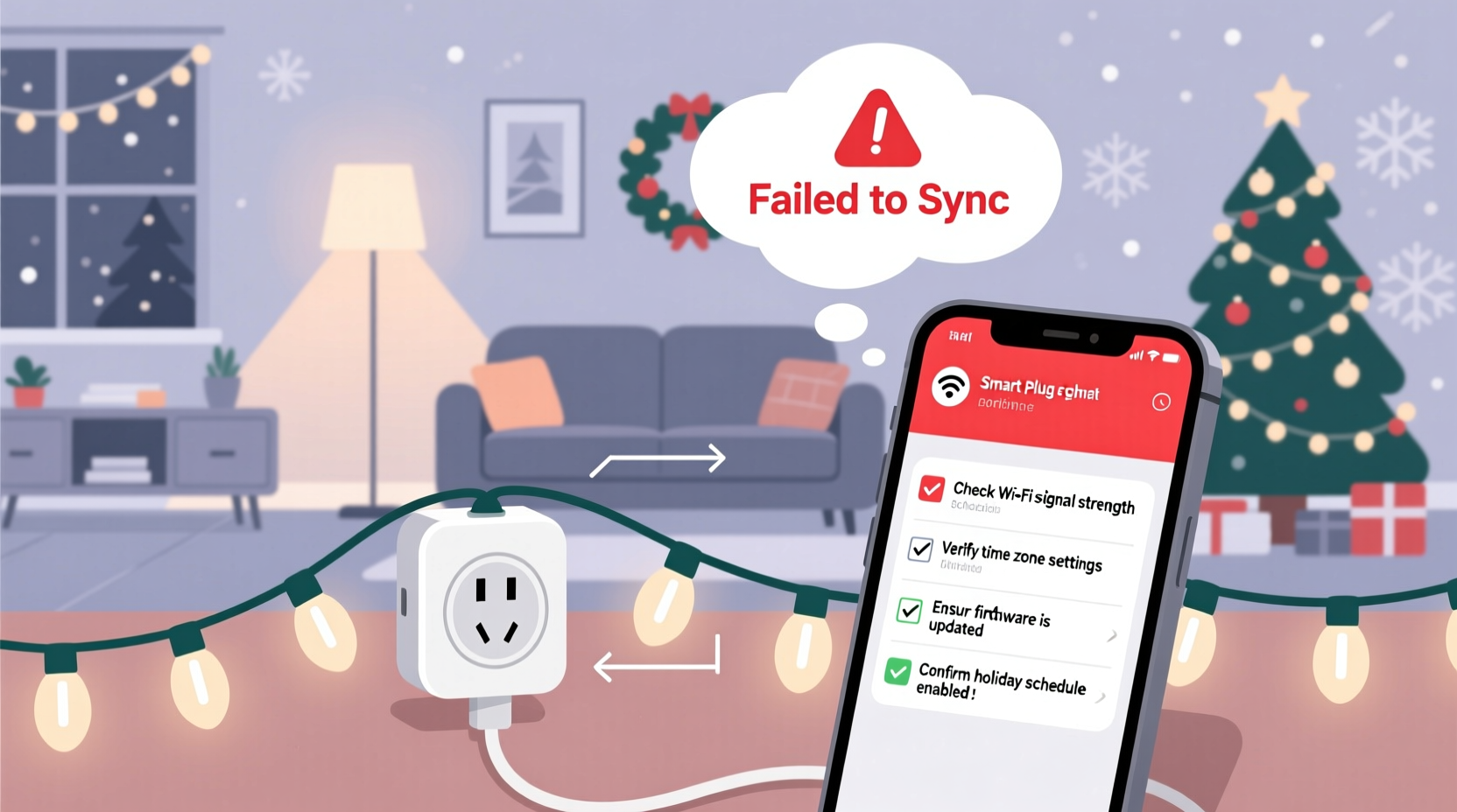 why does my smart plug not recognize my christmas light schedule