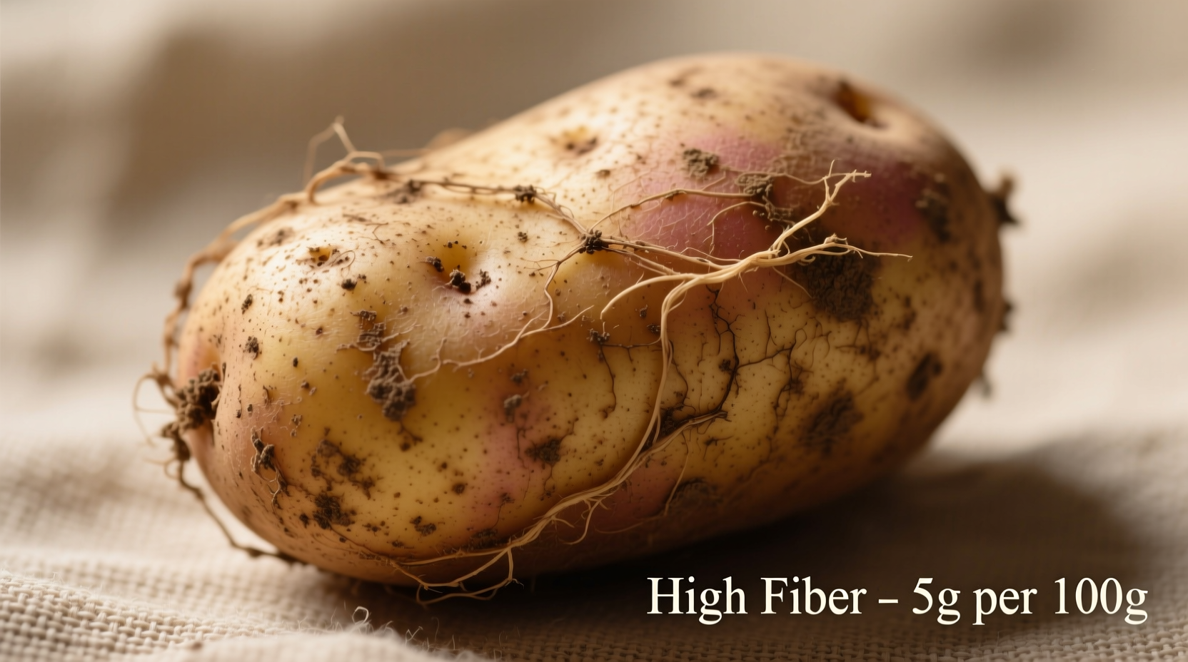 Potato with skin showing fiber content