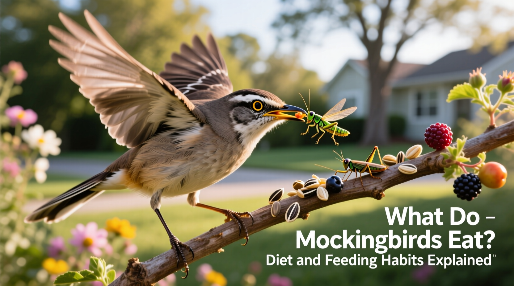 what do mocking birds eat