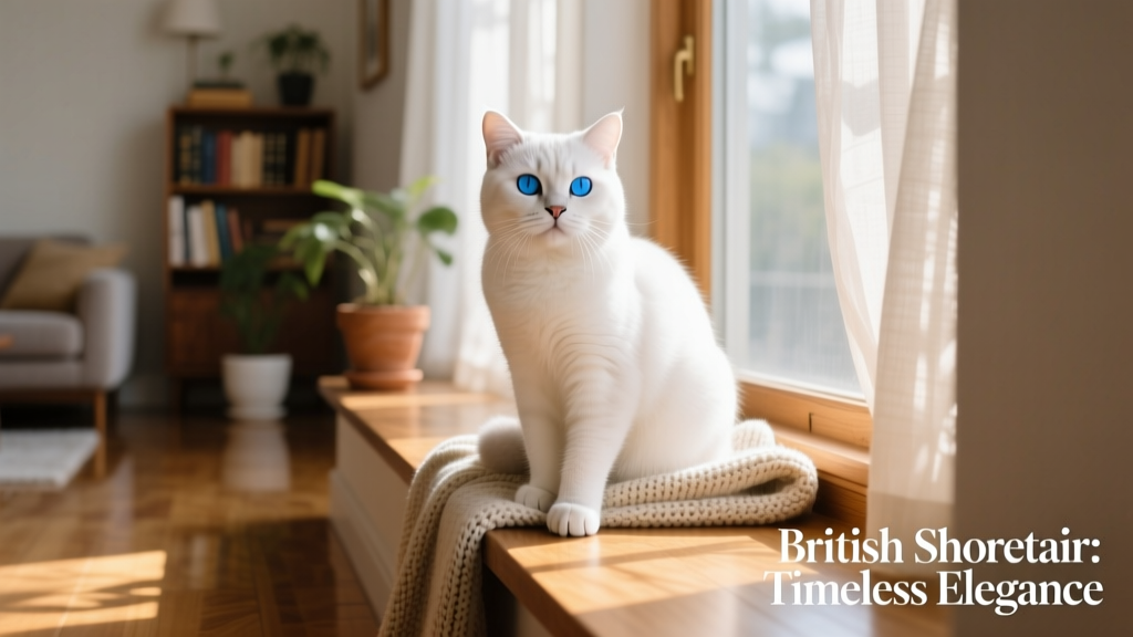 white british shorthair cat with blue eyes
