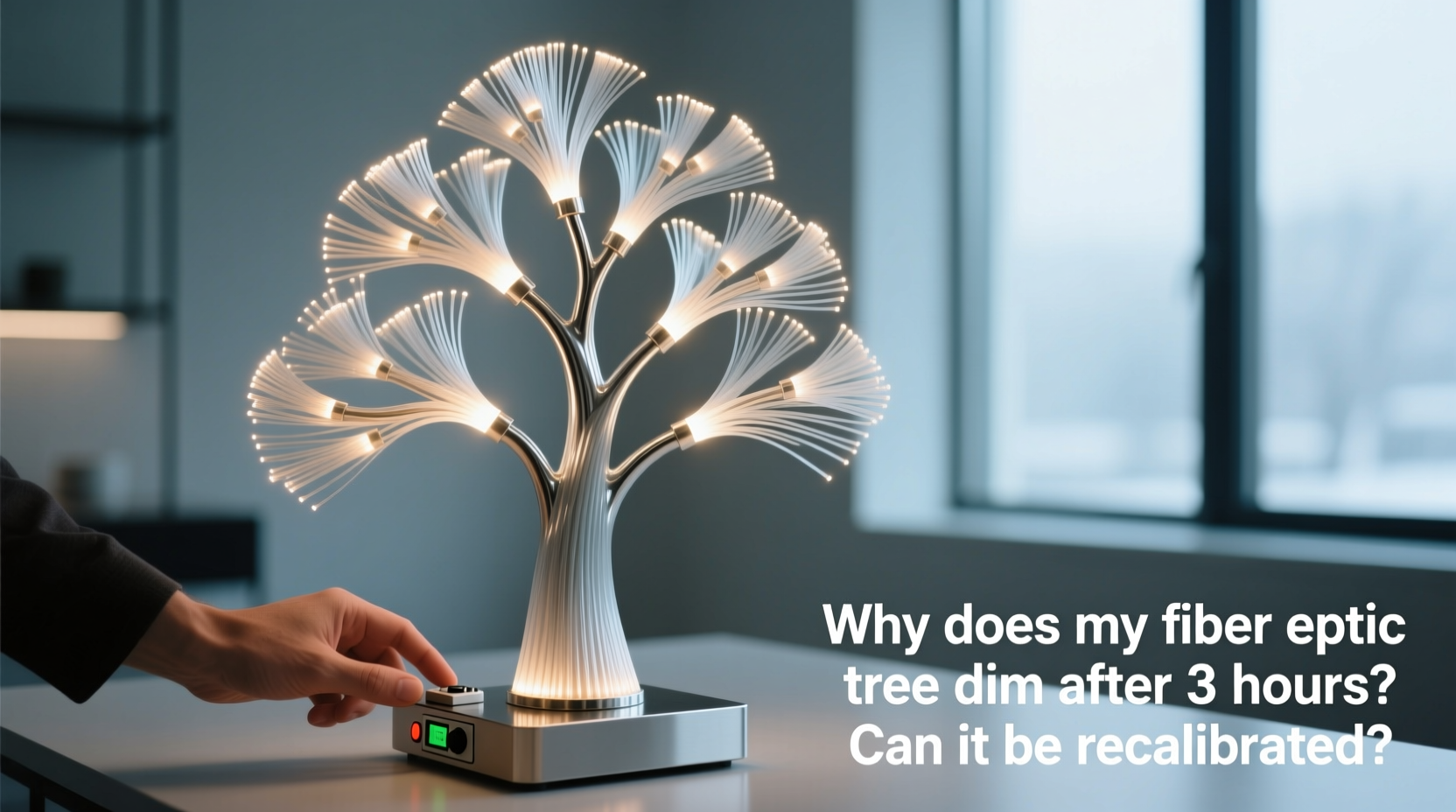 why does my fiber optic tree dim after three hours and can it be recalibrated
