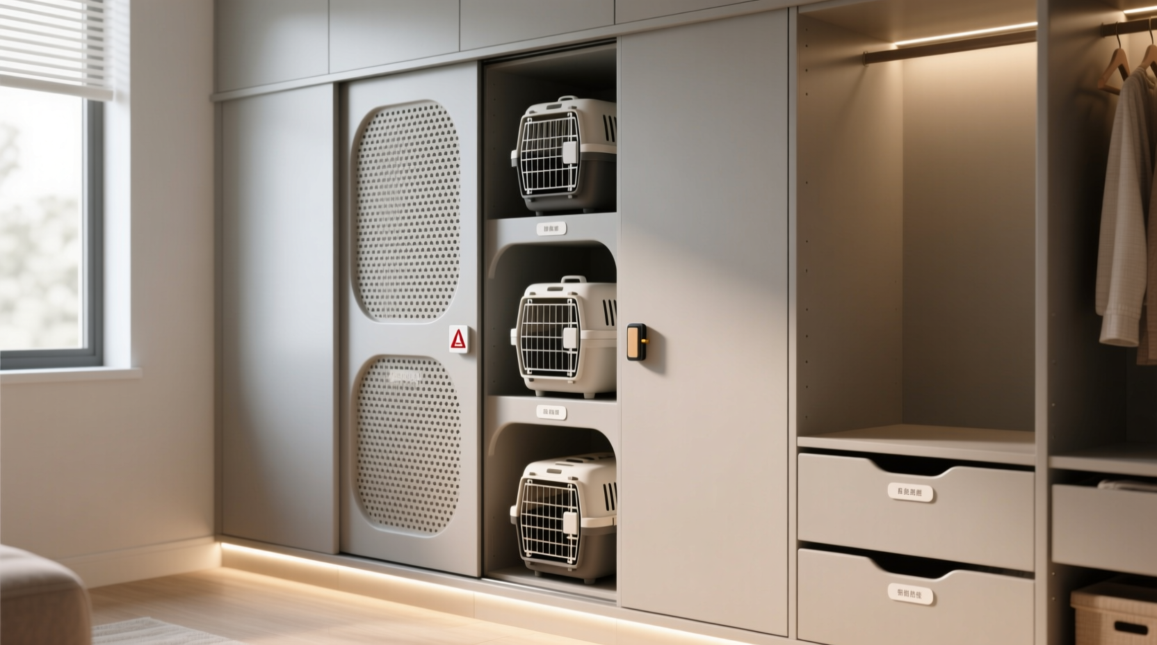 closet organization tips hide pet carriers safely