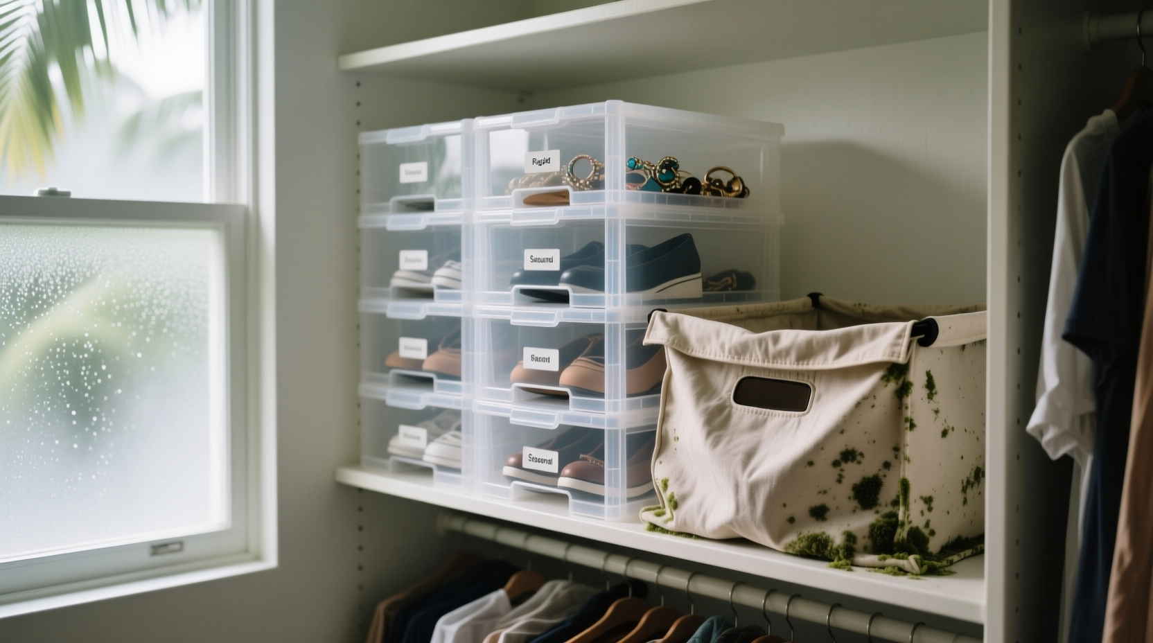 closet organization tips humid climate storage