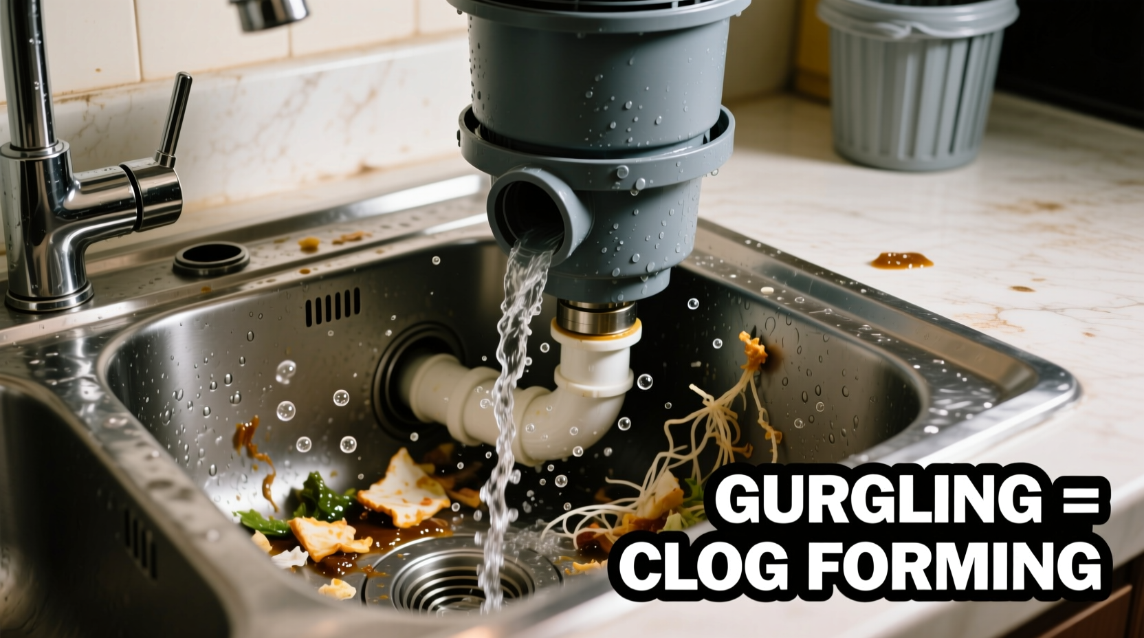 why is my garbage disposal gurgling signs of a clog forming