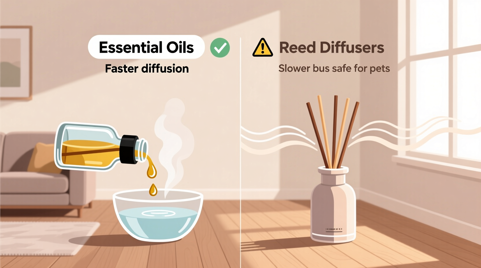 essential oils vs reed diffusers which scents a room faster safely
