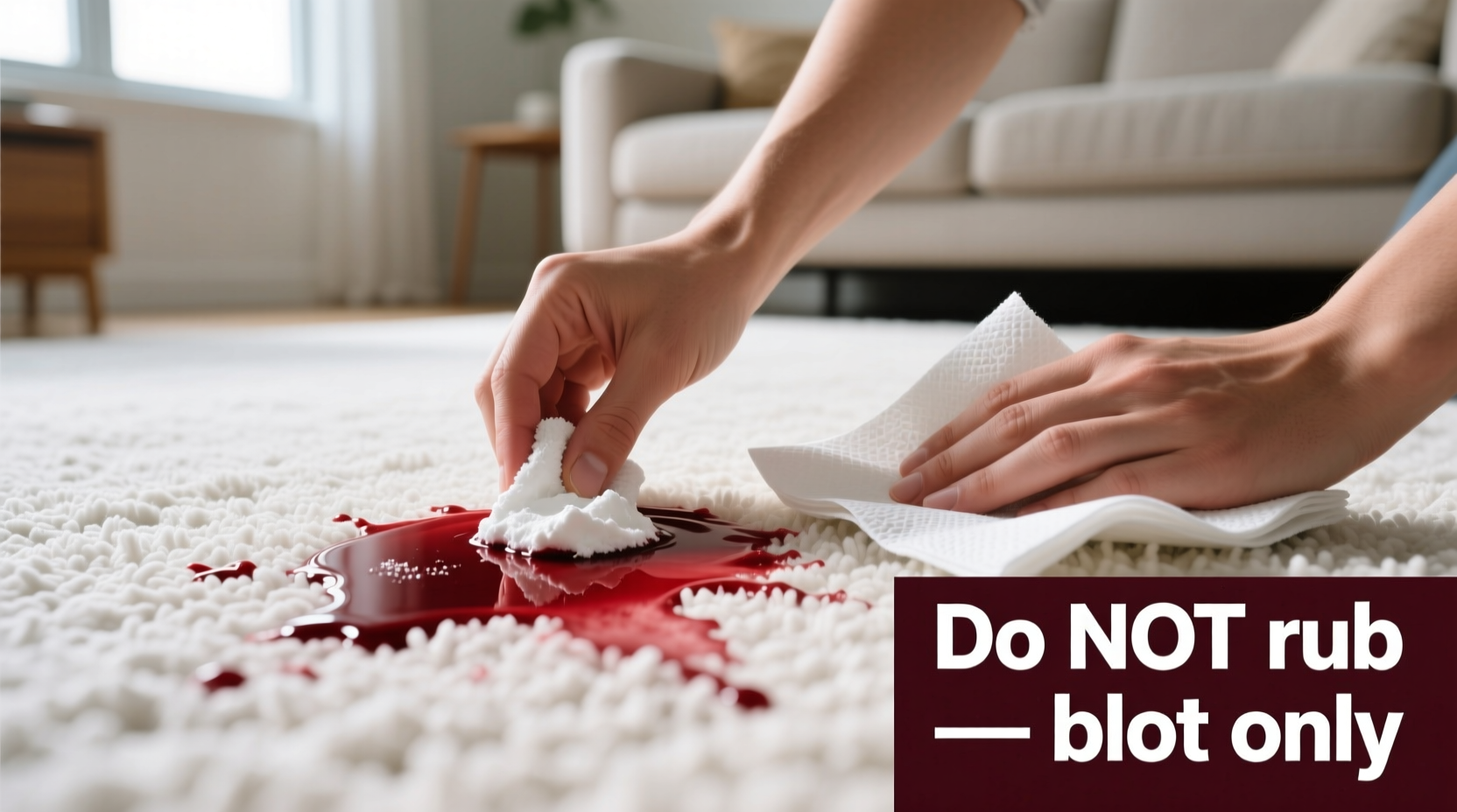 how to effectively remove red wine stains from white carpet without setting it