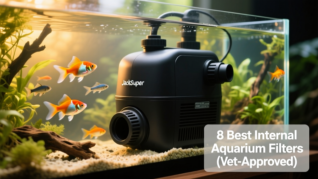 JackSuper Ultra Quiet filter operating in a 55-gallon community tank with gouramis and barbs
