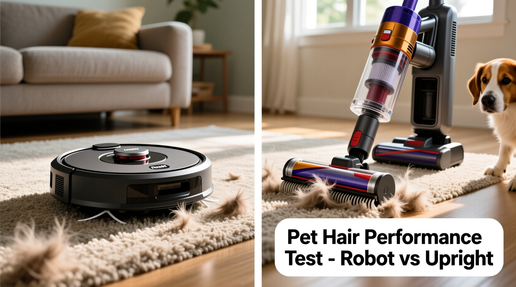 robot vacuum vs traditional upright which handles pet hair more effectively