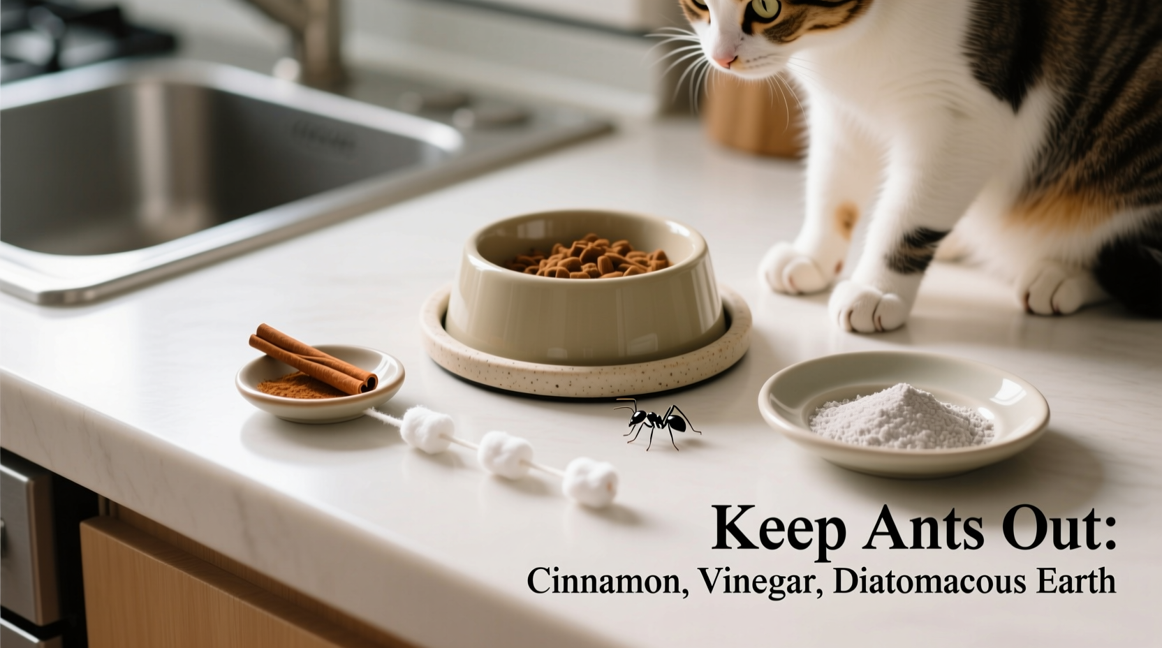 how to keep ants out of pet food bowls using simple household items