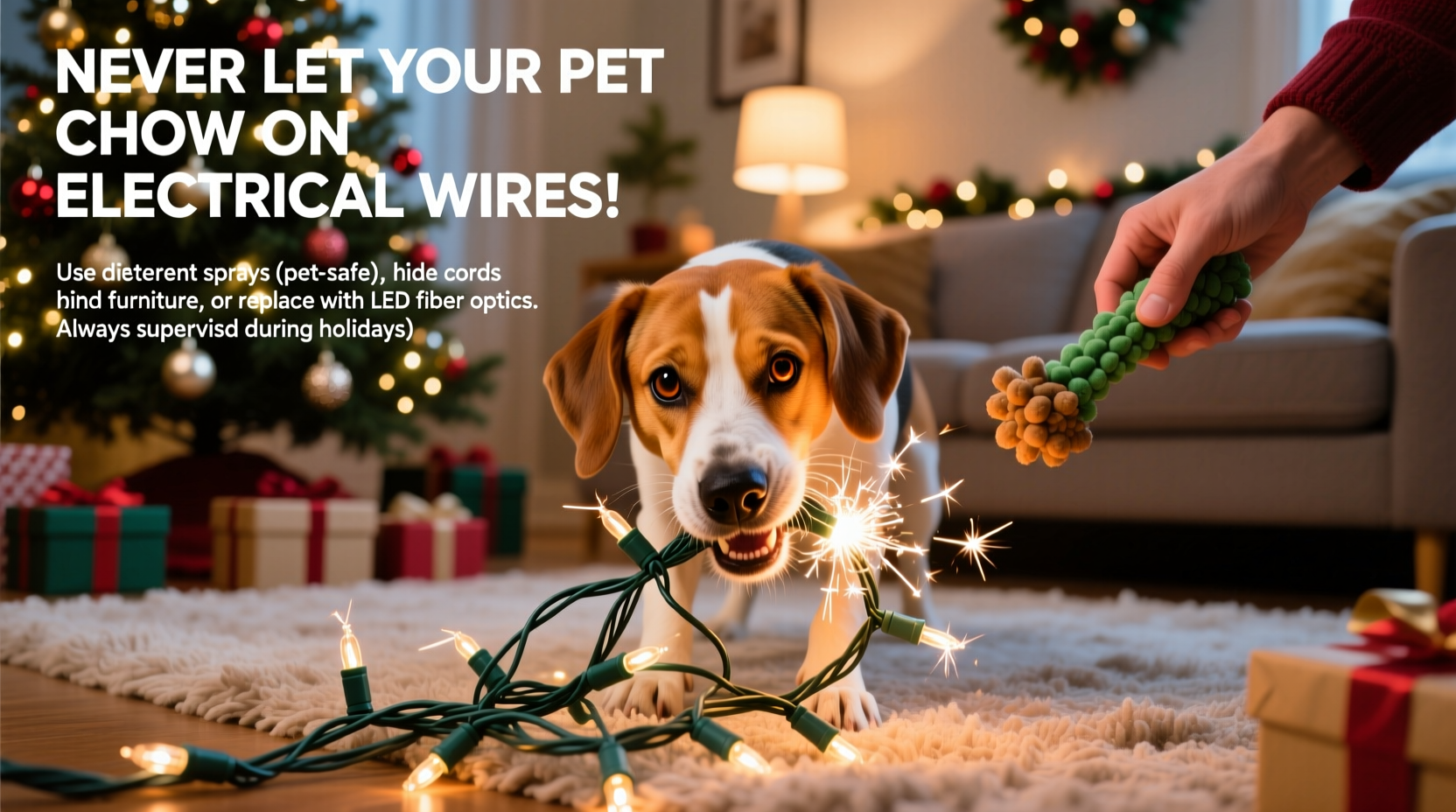 why does my pet chew christmas lights and how to stop them safely