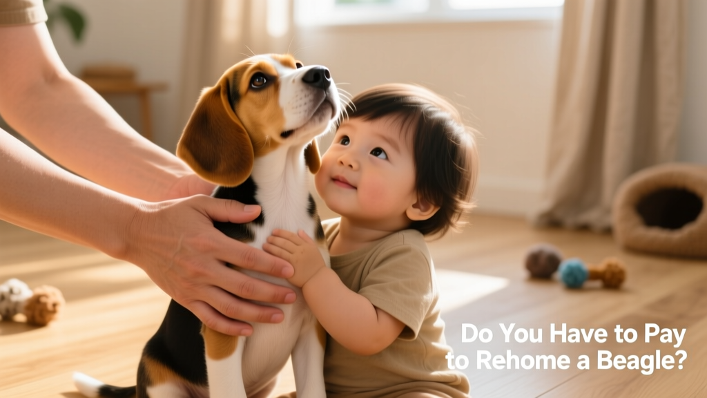 Two hands gently holding a Beagle puppy, symbolizing trust and transition between caretakers