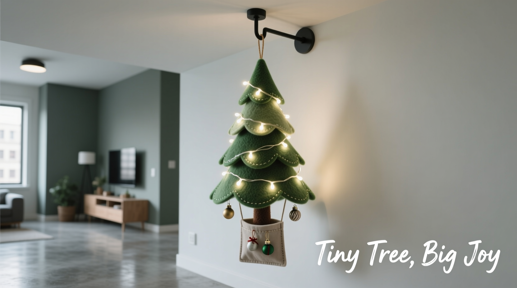 how to make a hanging pocket christmas tree for tiny urban spaces