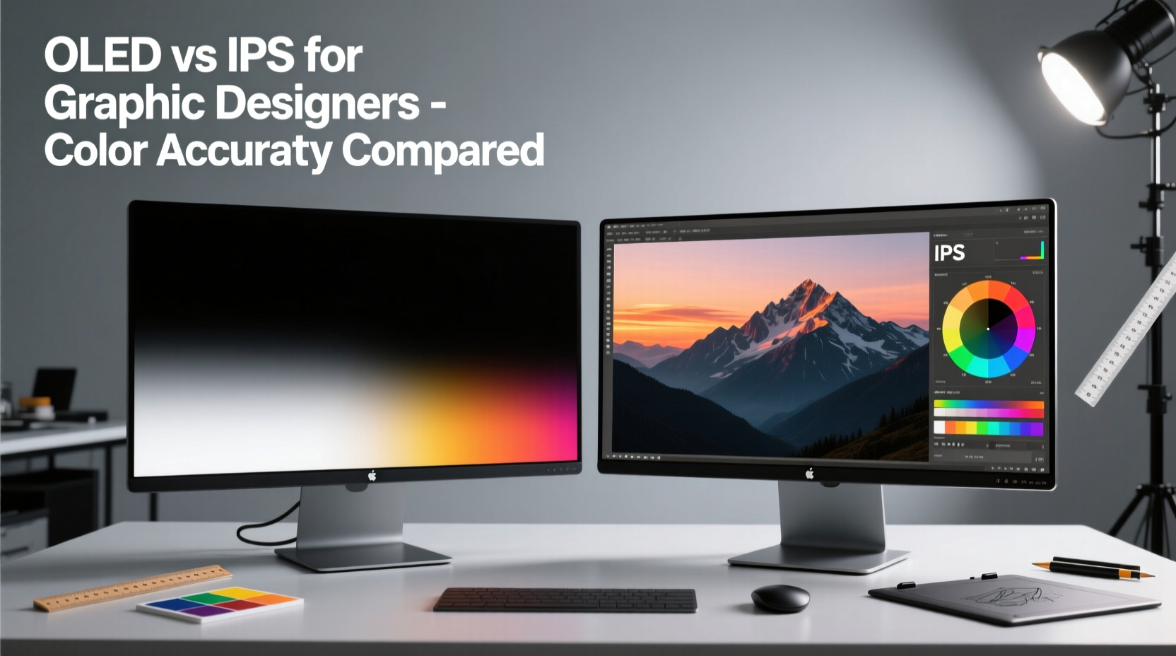 oled monitor vs ips for graphic designers color accuracy compared