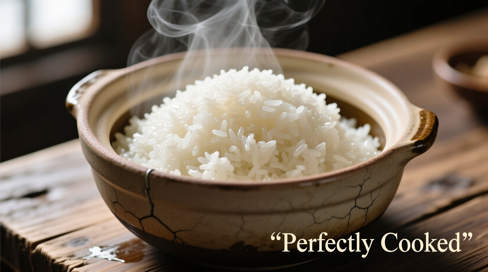 Perfectly cooked fluffy white rice in pot