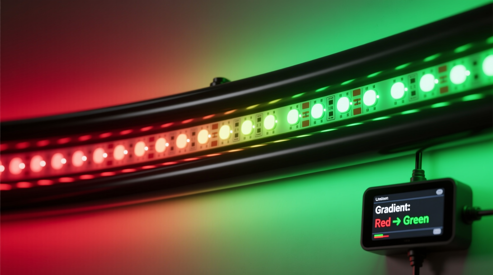 how to create a gradient effect from red to green using programmable lights