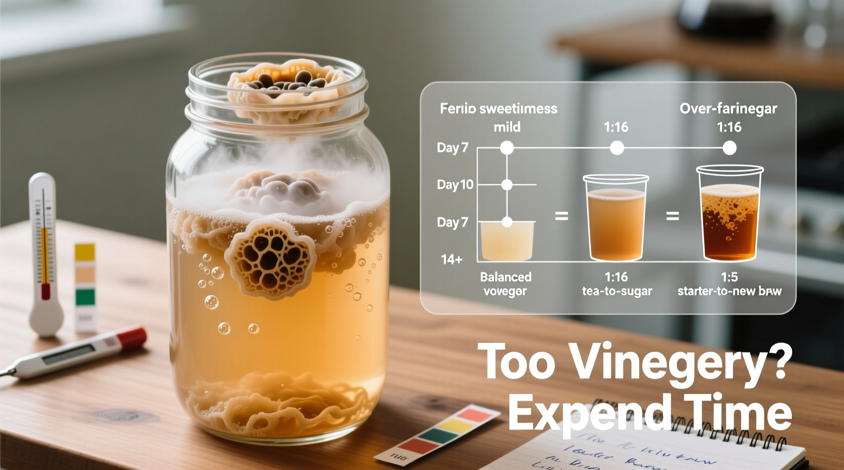 why is my kombucha too vinegary fixing fermentation timing and ratios