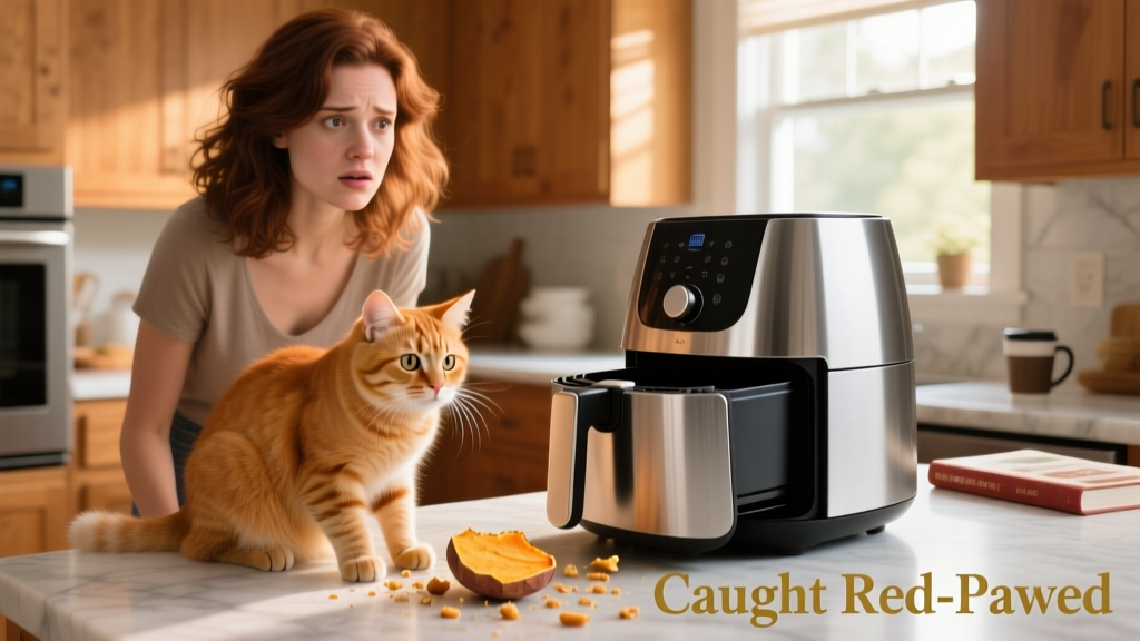 Girl Accused of Stealing Sister's Food From Air Fryer Sets Trap for Adorable Cat Culprit