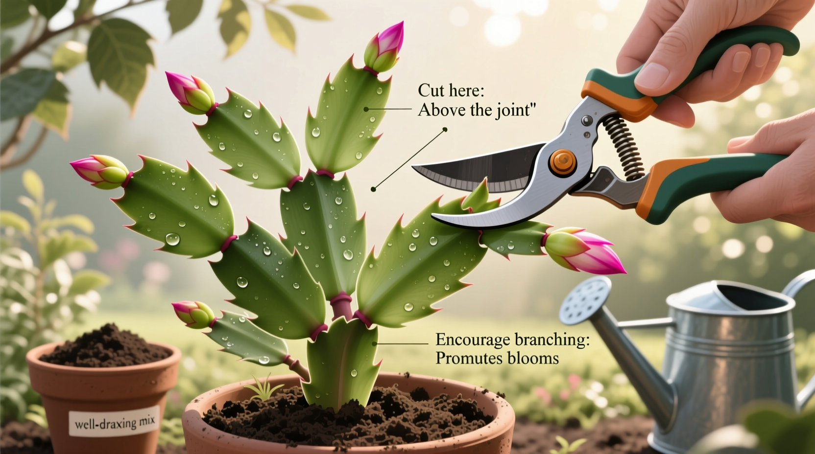 how do you prune a christmas cactus