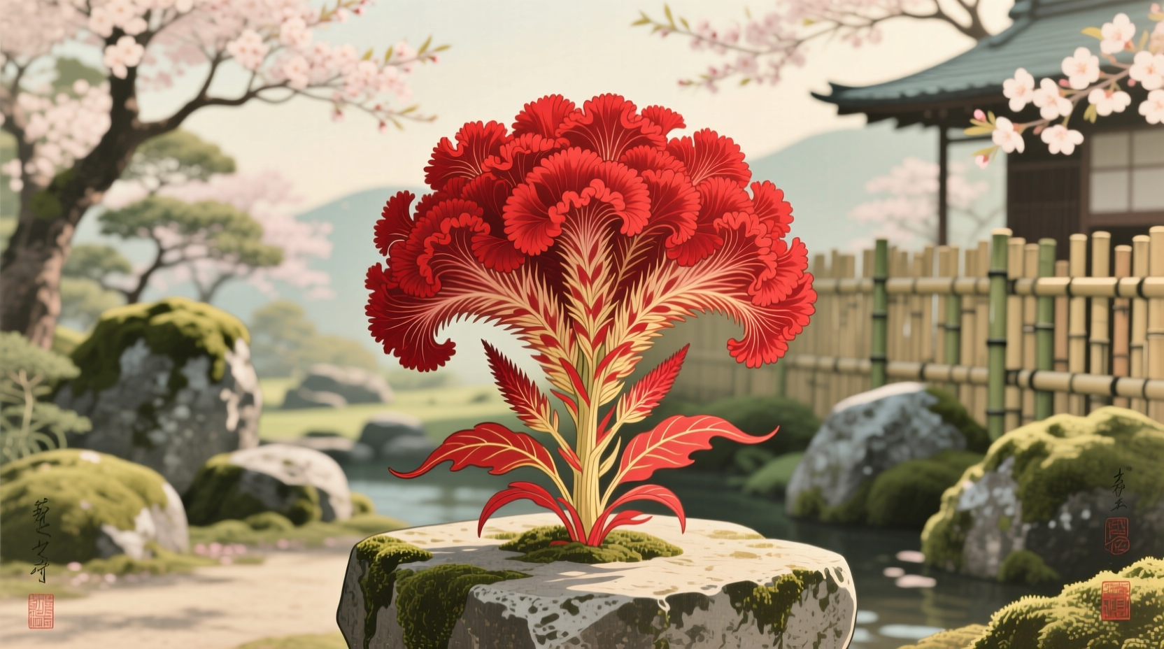 red cockscomb flower