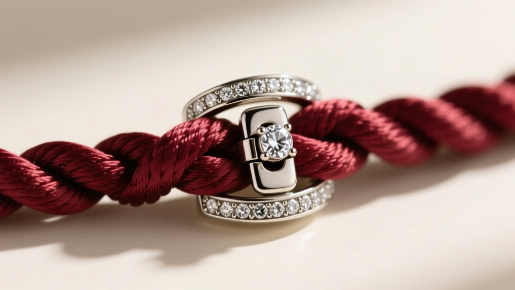 Close-up of a diamond box clasp on a 10mm Edison pearl strand, showing thick silk knotting and a secure safety latch mechanism