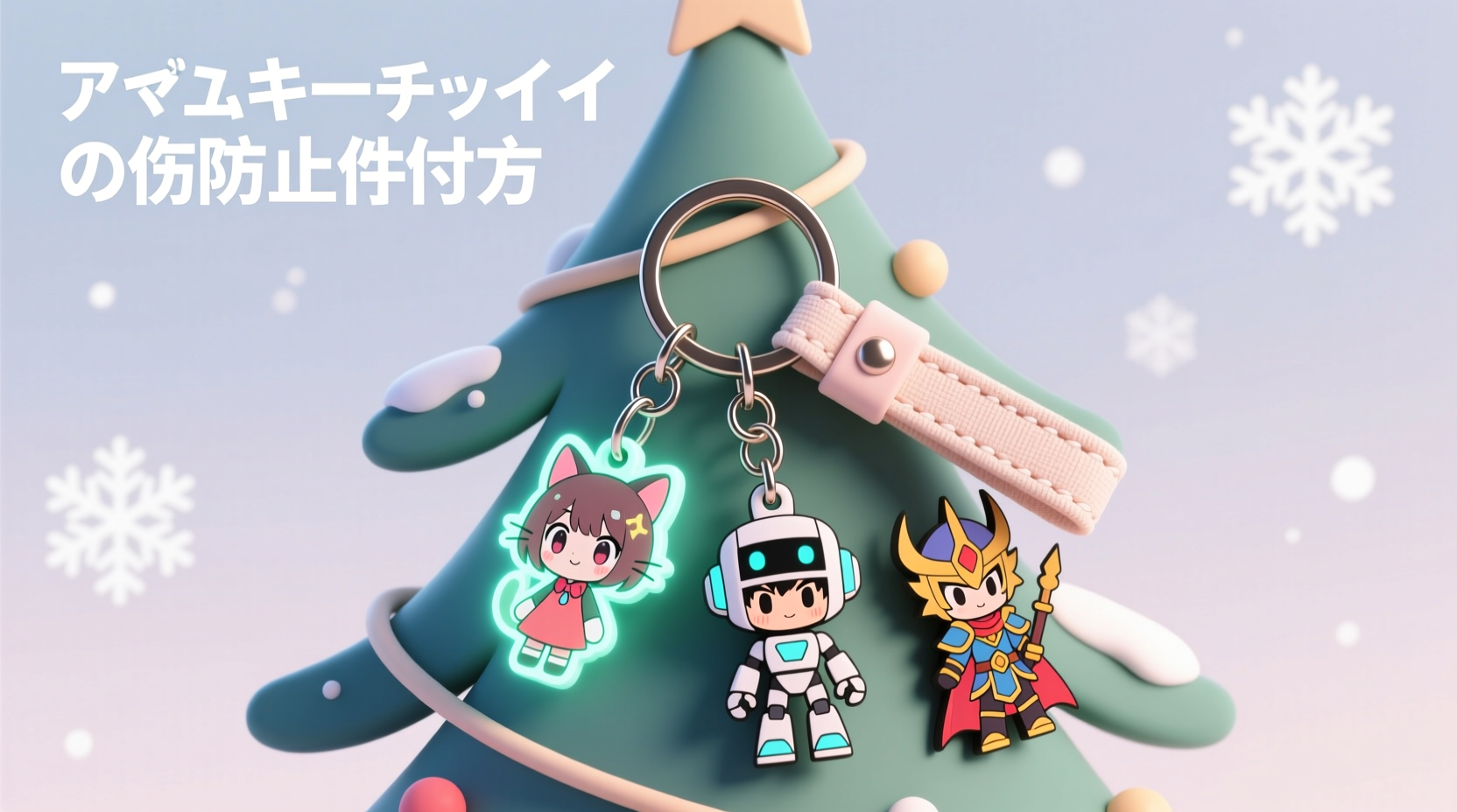 how to attach anime keychains to christmas tree branches without scratching metal hooks