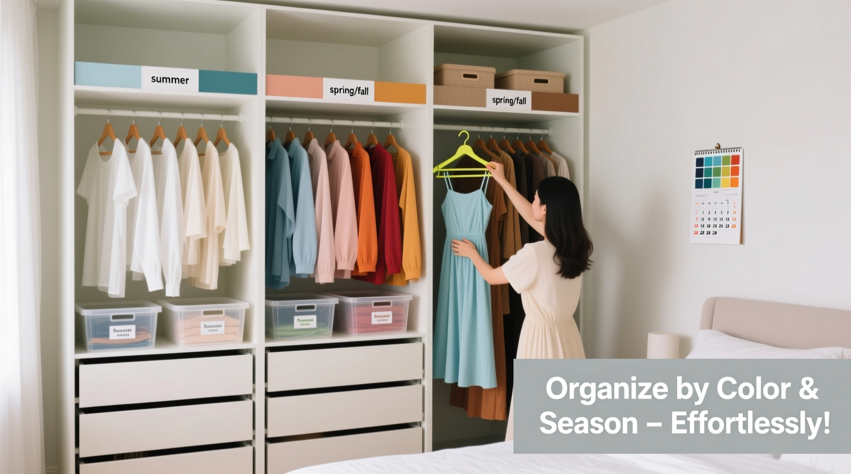 step by step guide to organizing your closet by color and season effortlessly