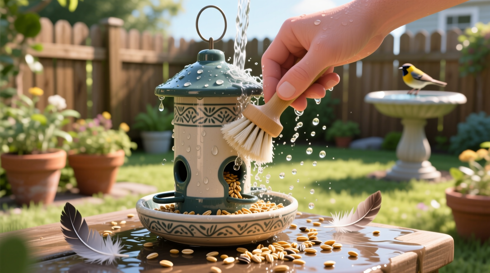 how to clean bird feeders