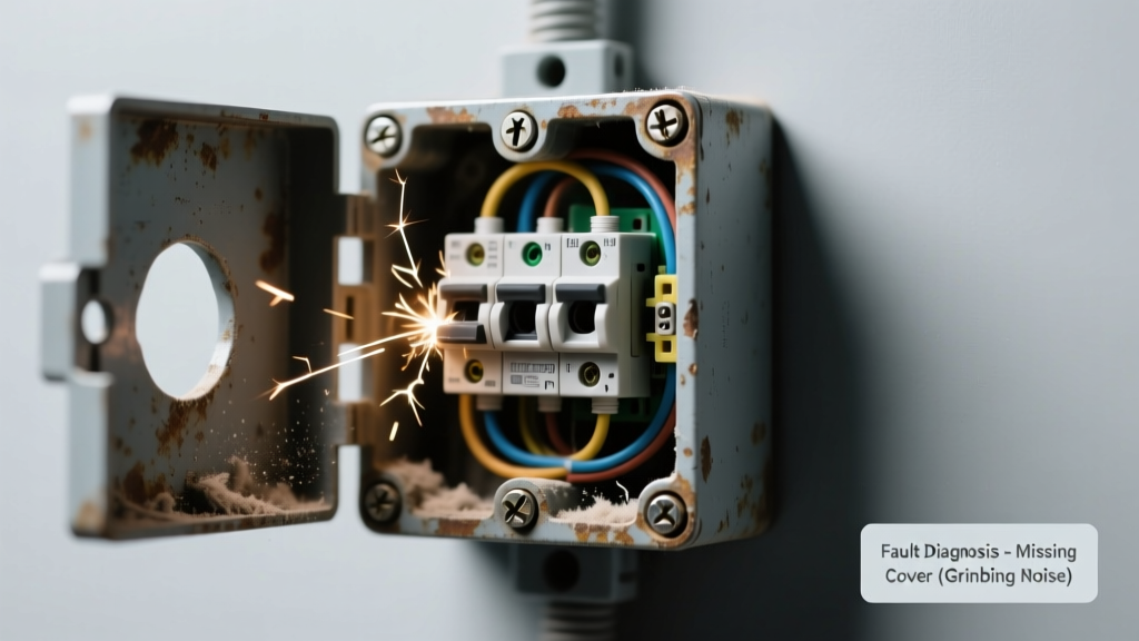 Electrical Junction Box Missing Cover Making Grinding Noise