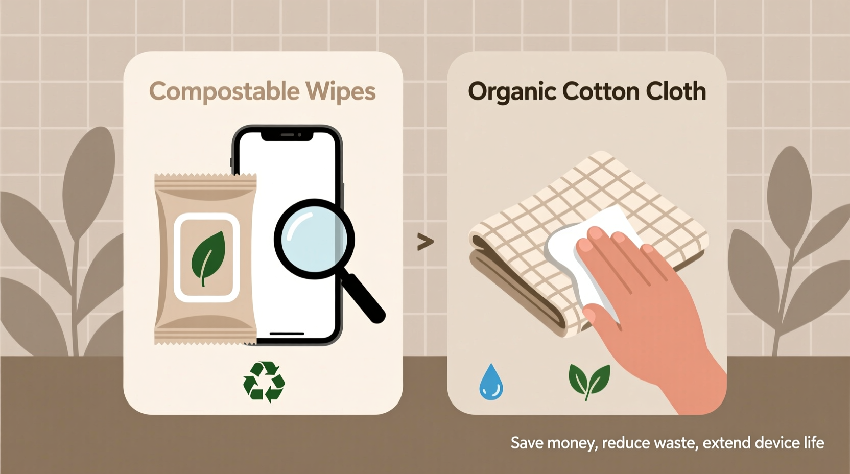 compostable wipes vs cotton cloths screen clarity tested