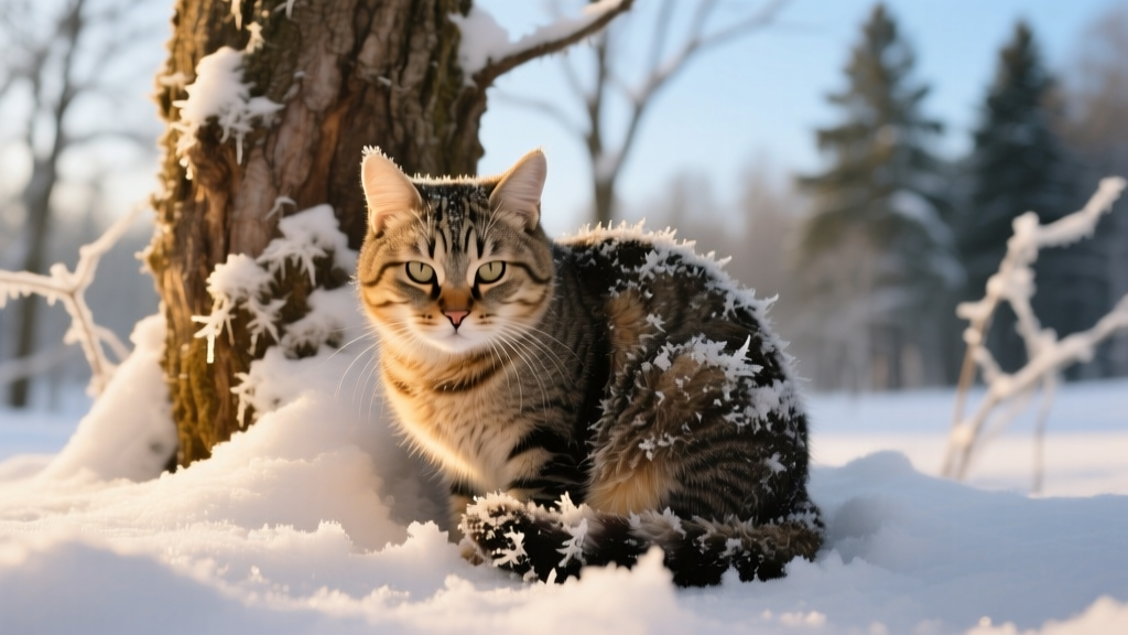 Cat Finally Warm and Safe After Being Trapped in Tree for 3 Cold, Snowy Days