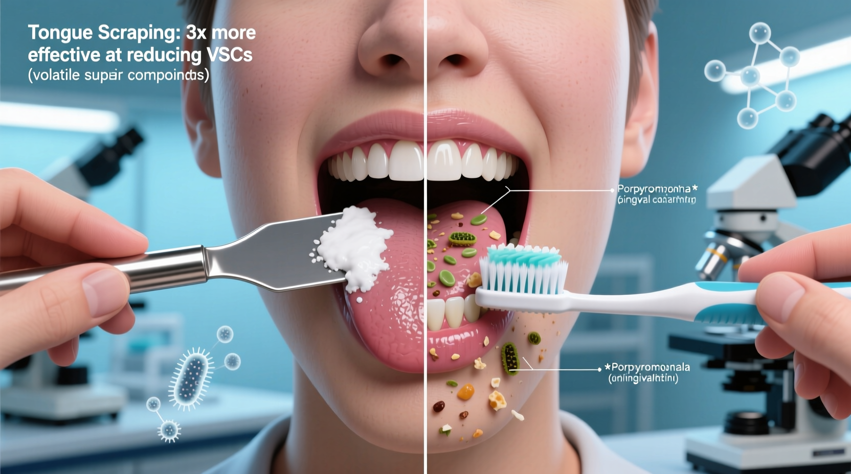 tongue scraping vs brushing tongue does the tool actually reduce bad breath more