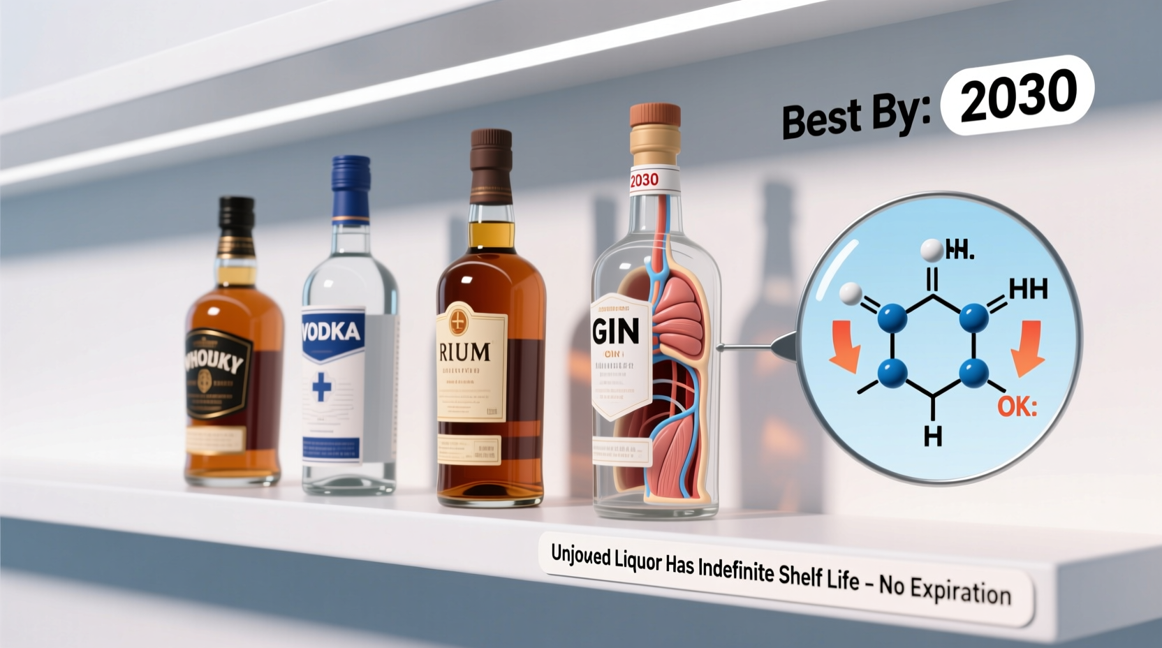 alcohol expiration dates do unopened bottles go bad on shelf