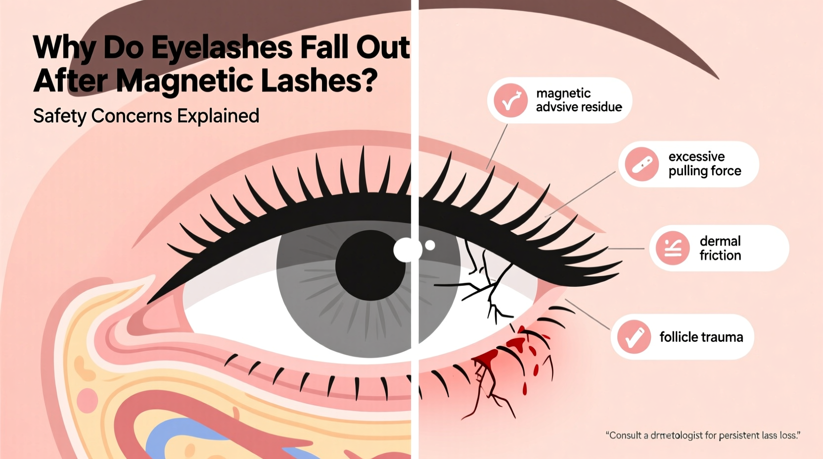 why do my eyelashes fall out after using magnetic lashes safety concerns explained
