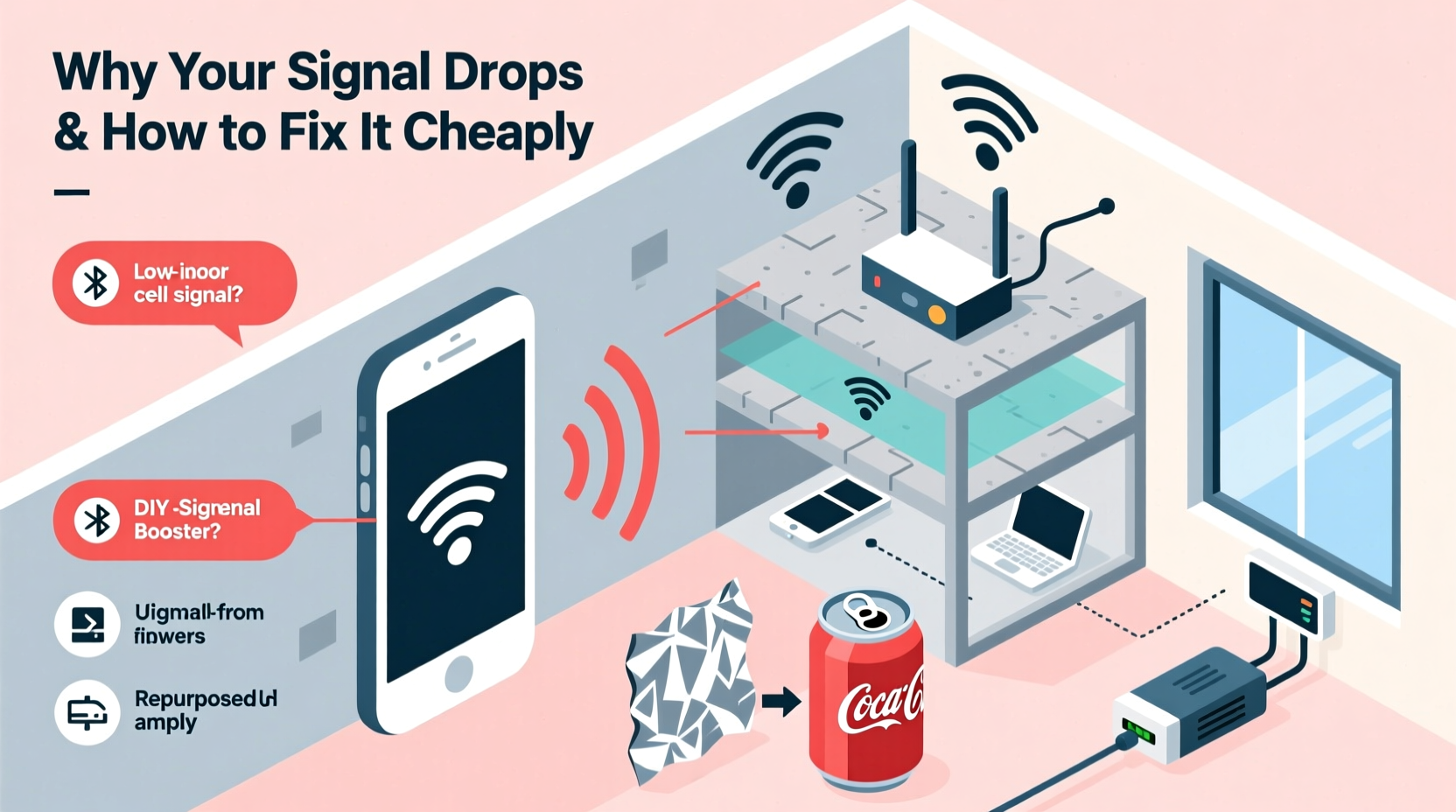 why does my phone signal drop indoors and how to boost it cheaply