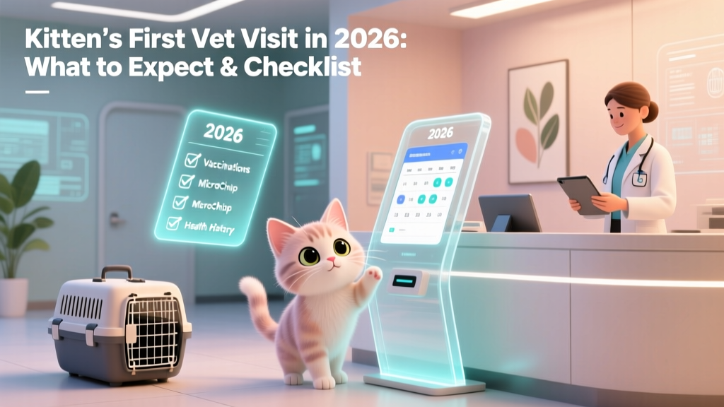 Kitten's First Vet Visit in 2026: What to Expect & Checklist